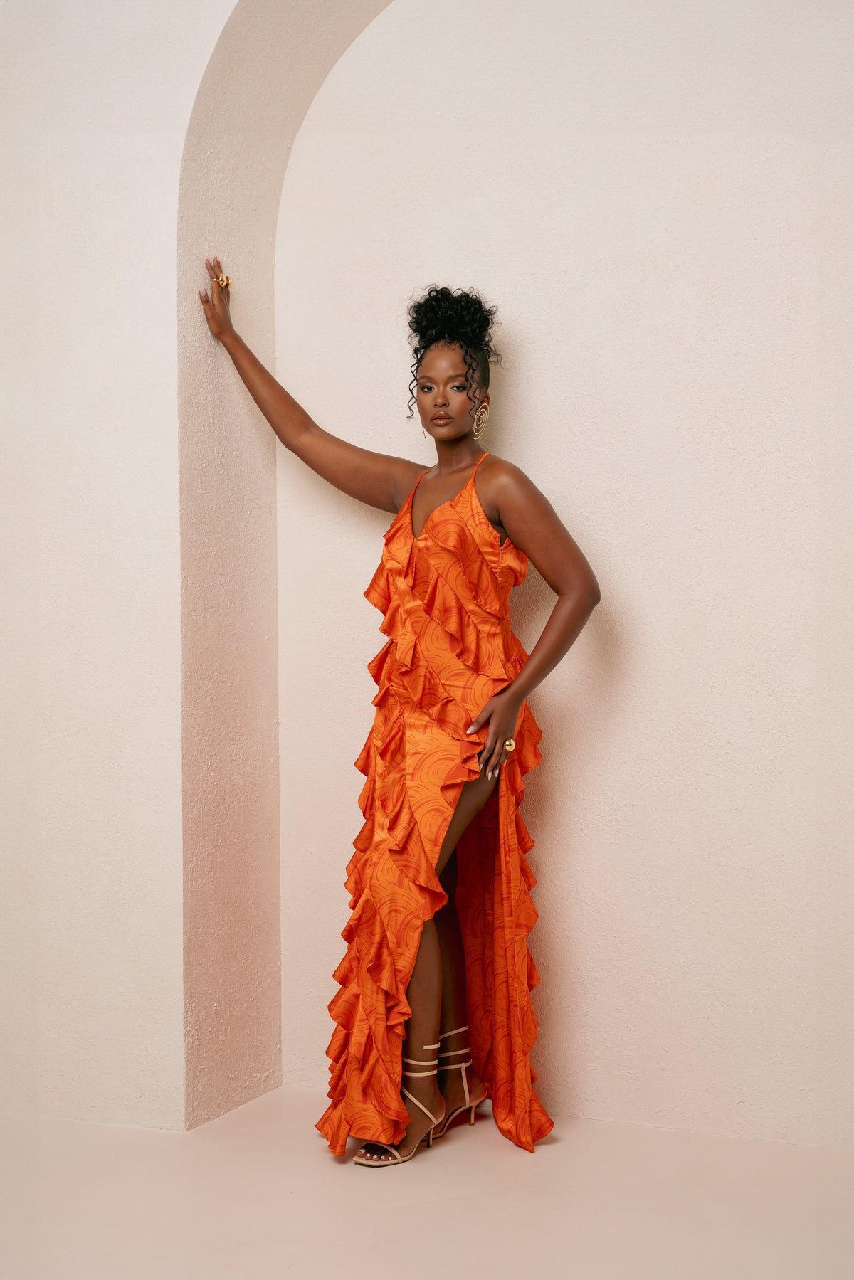 Iza Orange Maxi Dress