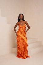 Iza Orange Maxi Dress