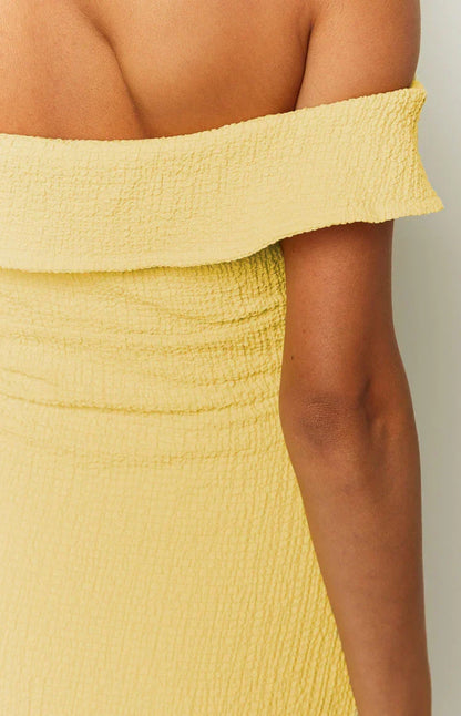 Vesna Off-Shoulder Mini Dress in Buttercream