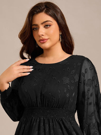 Zaida Long Sleeve Dress with Lace Overlay and Tiered Hem