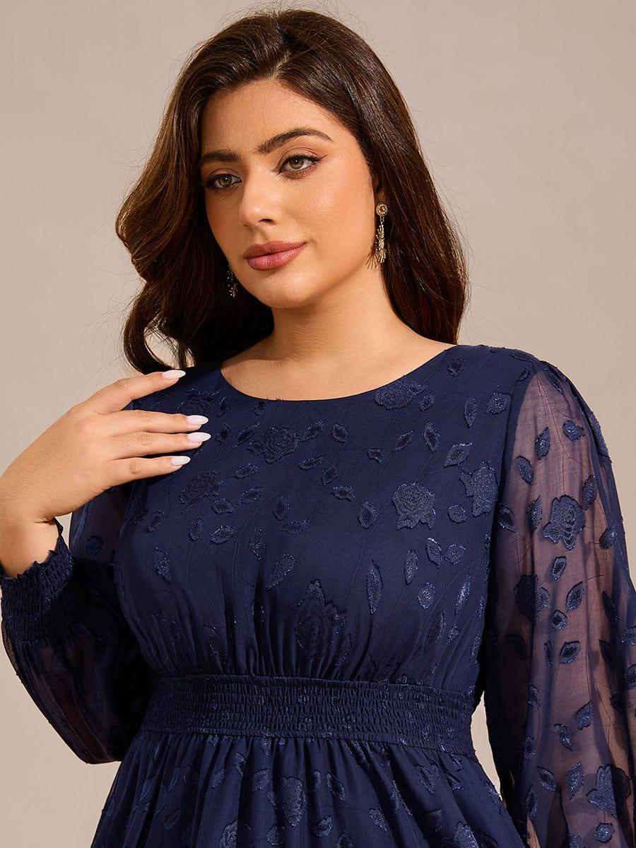 Zaida Long Sleeve Dress with Lace Overlay and Tiered Hem