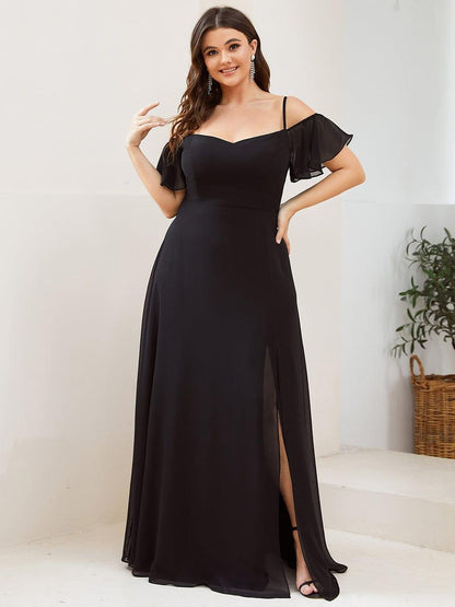 Calliope Formal Dress with Cold Shoulder and Side Slit