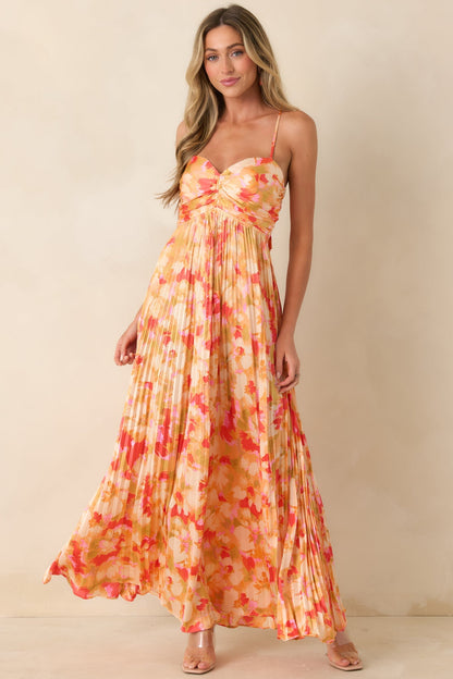 Heidi Painted Satin Maxi Dress