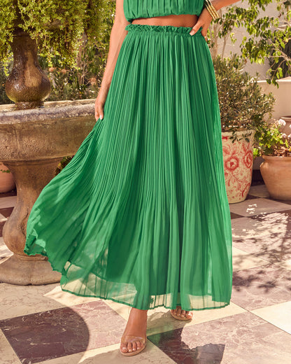 Alice Skirt with Plisse Pleats and Full Sweep