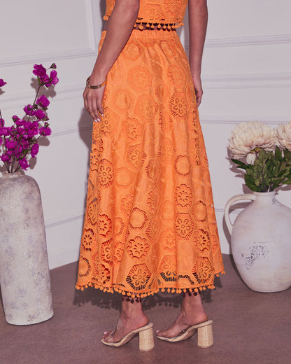 Dorothy Skirt with Embroidered Lace and Full Skirt