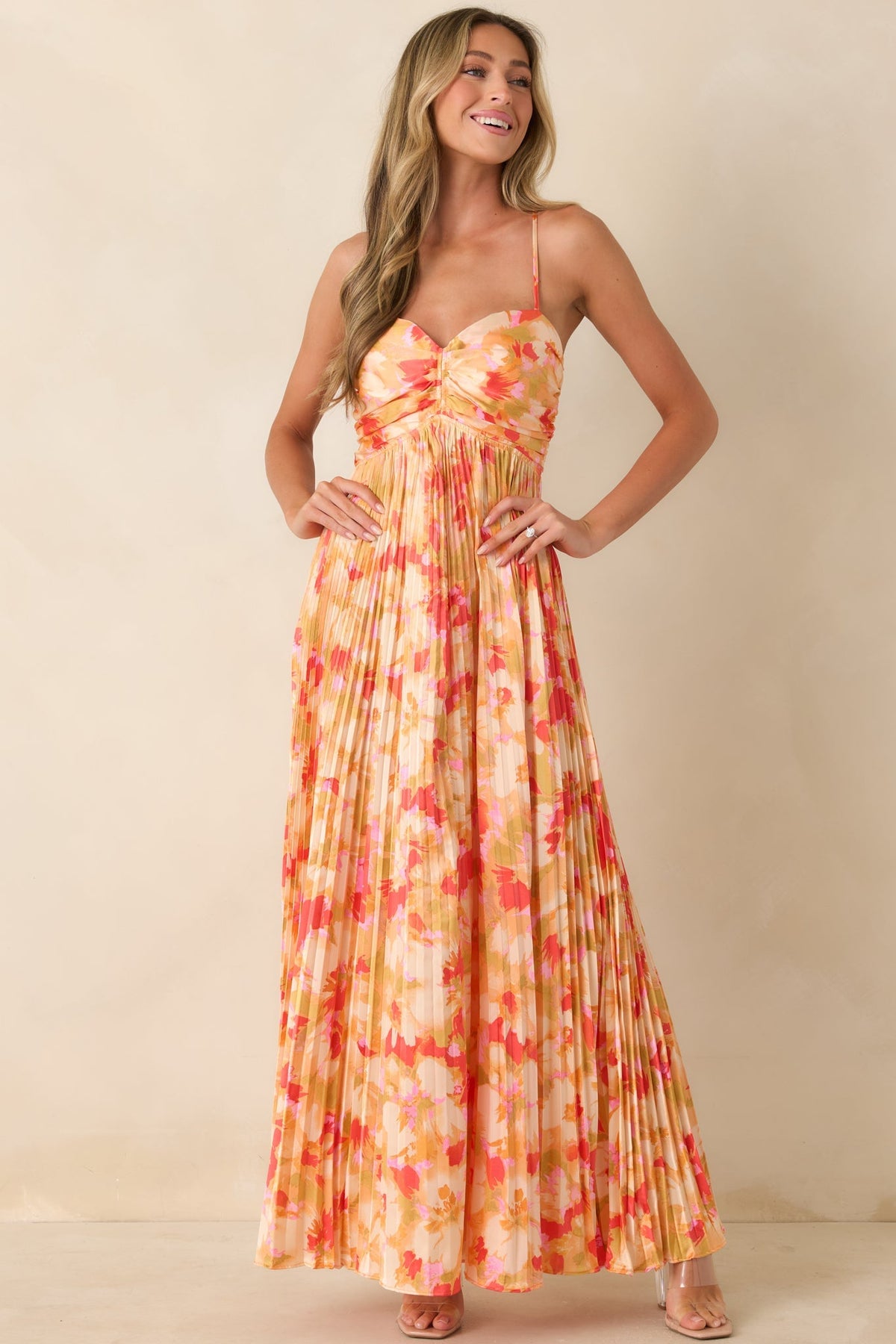 Heidi Painted Satin Maxi Dress