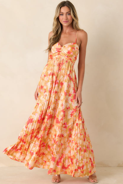 Heidi Painted Satin Maxi Dress