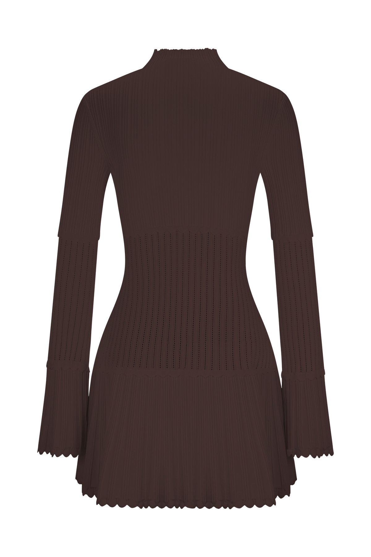 Signe Knit Dress with High Neck and Pleated Hem