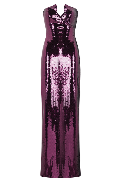 Aubrey Sequin Dress with Strapless Neck and Column Fit
