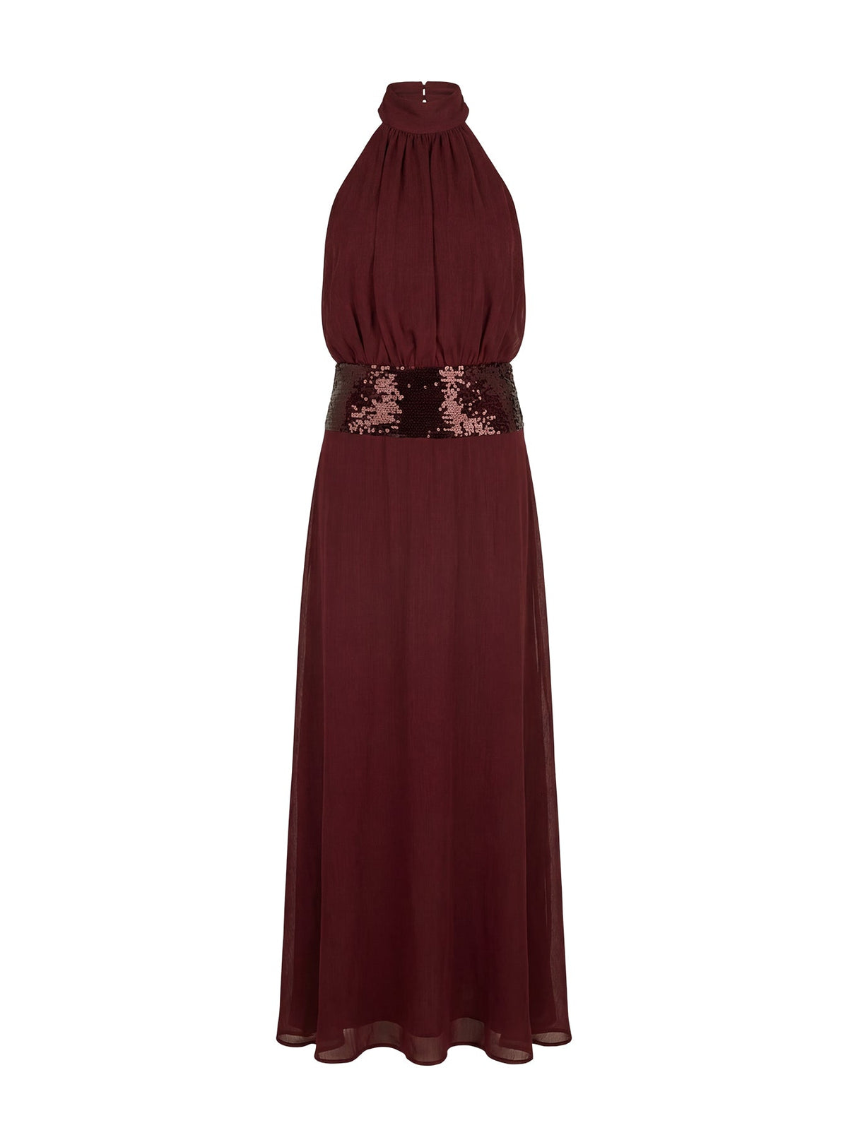 Linnet Sequin Dress with Halter Neck and Drop Waist