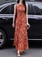 Isaura Satin Floral Maxi Dress
