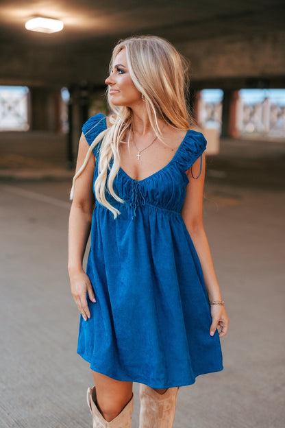Madeleine Corduroy Babydoll Mini Dress