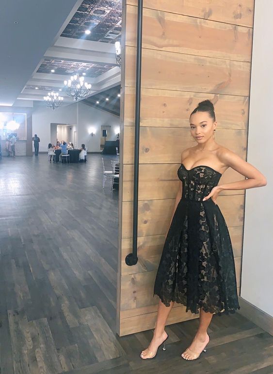 Alina Embroidered Strapless Wrap Dress