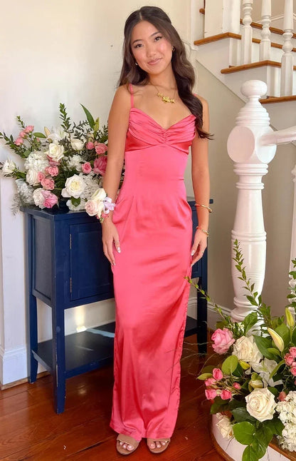 Myra Crepe Maxi Dress in Honey Pink