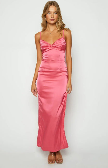 Myra Crepe Maxi Dress in Honey Pink