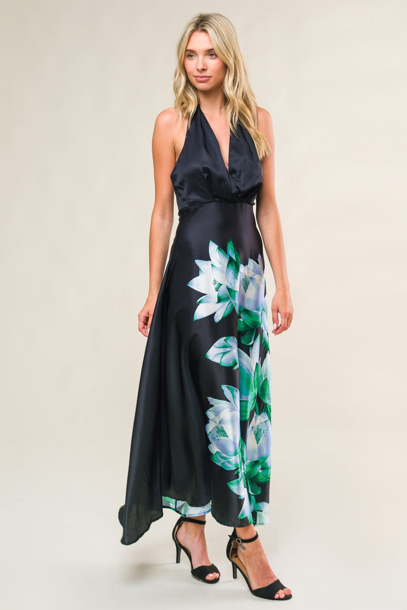 Rosalba Floral Tea-Length Dress