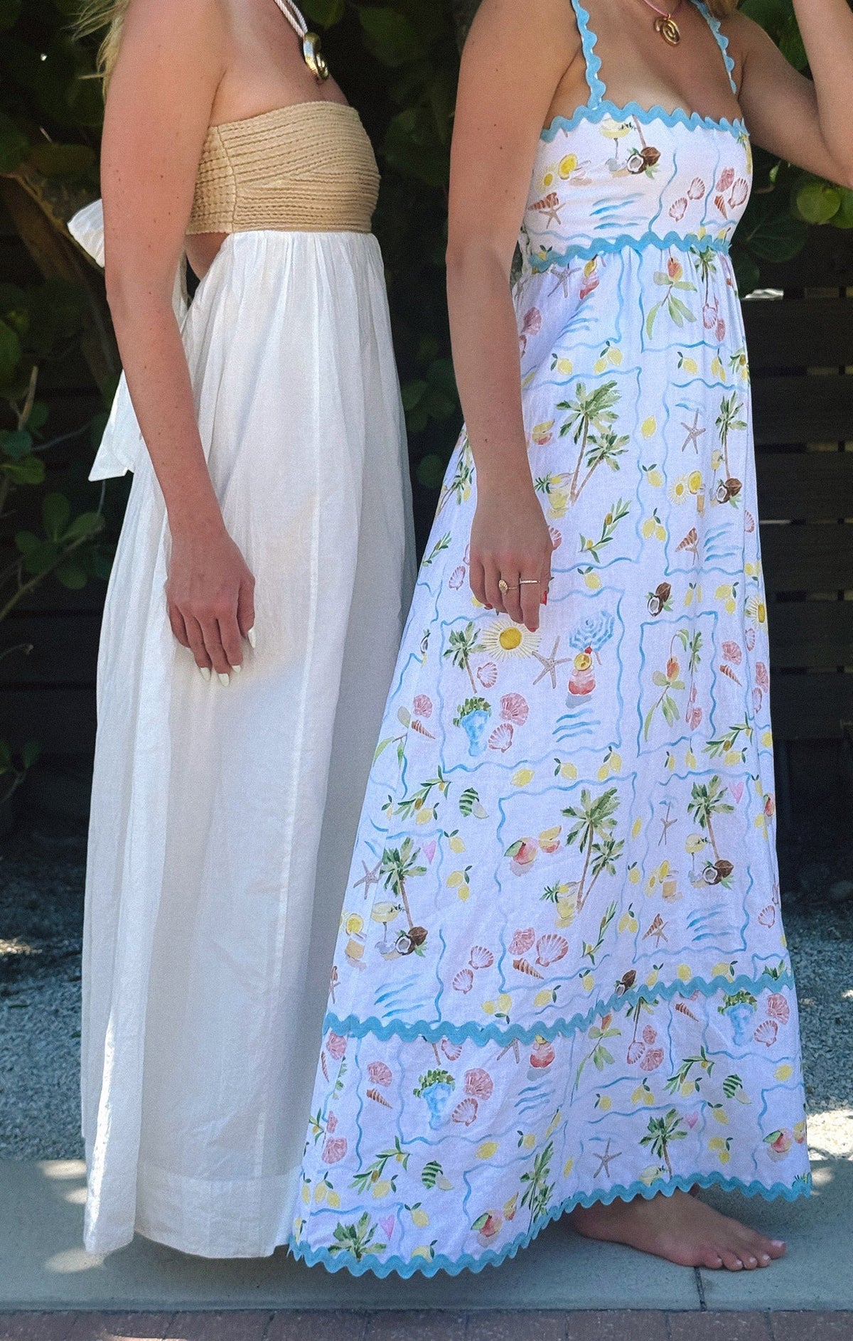 Kimberly Scallop Maxi Dress in Seaside Blue