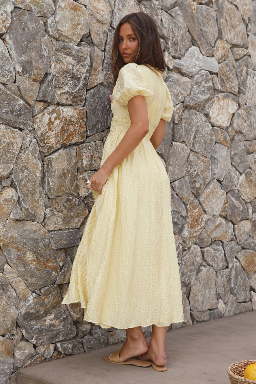 Shay Linen Maxi Dress in Buttercream