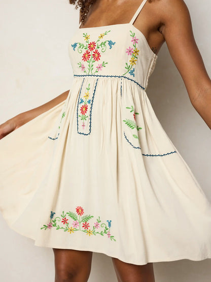 Jules Embroidered Mini Dress
