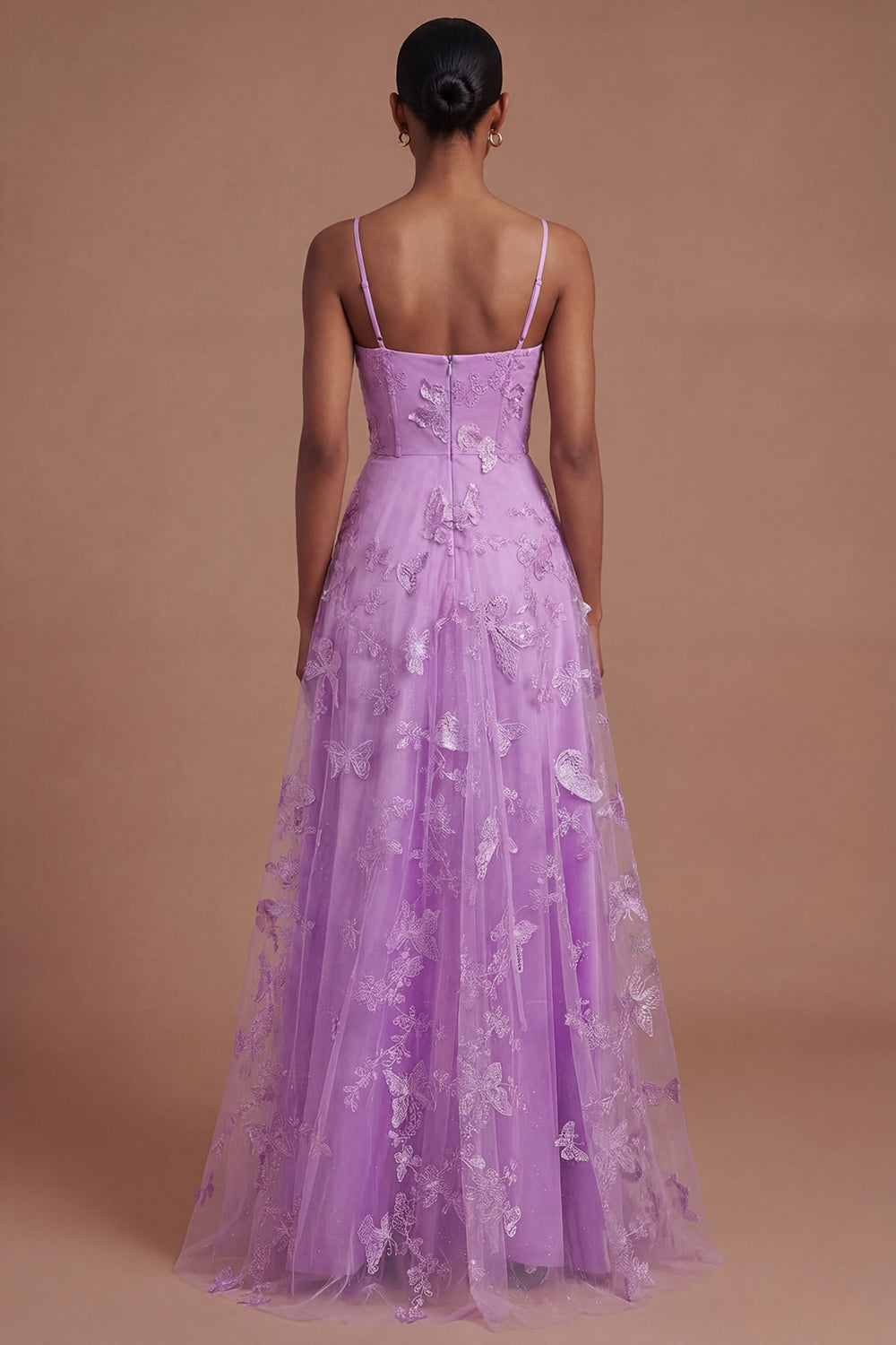 Rhiannon Green Dress with Corset Bodice and Appliqued Tulle