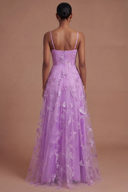 Rhiannon Green Dress with Corset Bodice and Appliqued Tulle