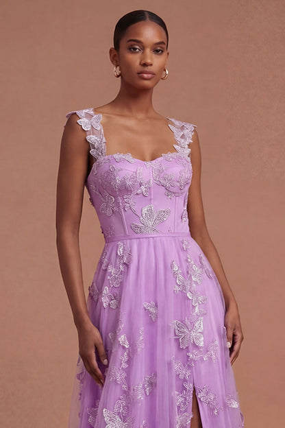 Rhiannon Green Dress with Corset Bodice and Appliqued Tulle