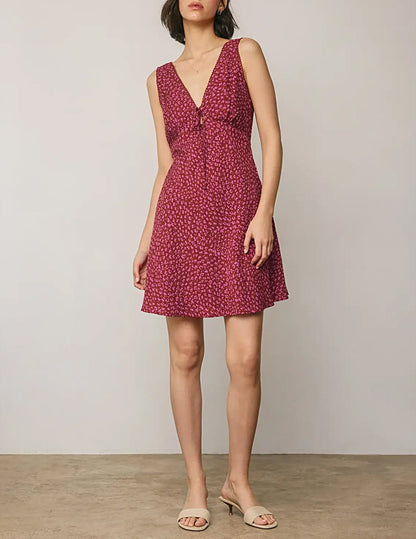 Eleni Plunging Wildflower Mini Dress