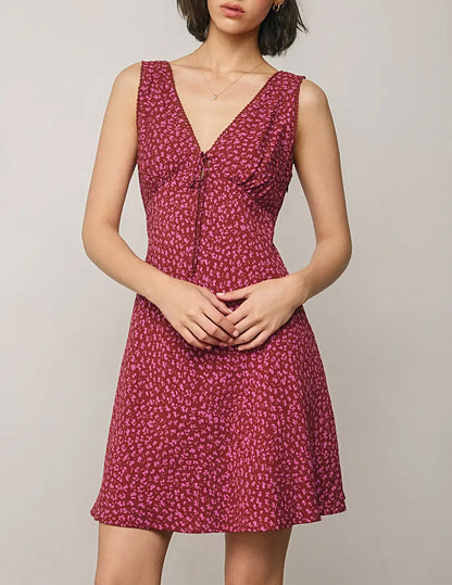 Eleni Plunging Wildflower Mini Dress