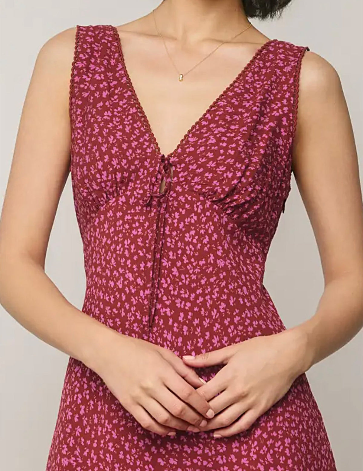 Eleni Plunging Wildflower Mini Dress