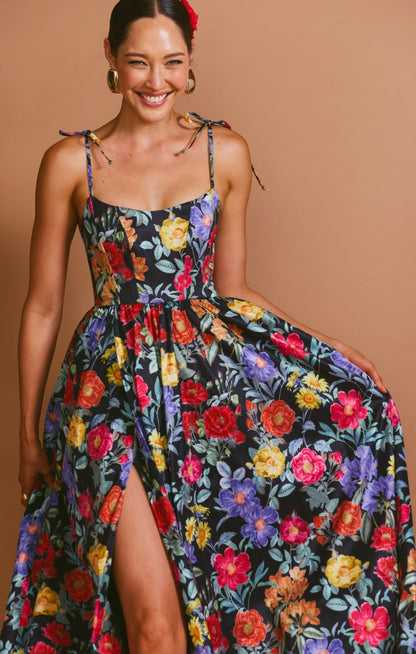 Romana Black Evening Gown in Taffeta