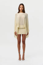 Dafne Knit Dress with Drape Sleeves and Open Back