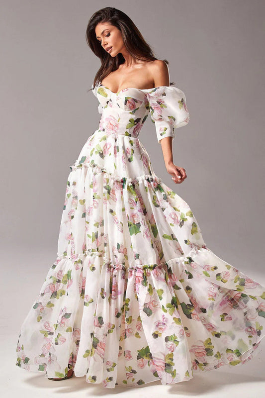 Lilou Floral Off Shoulder Maxi Dress