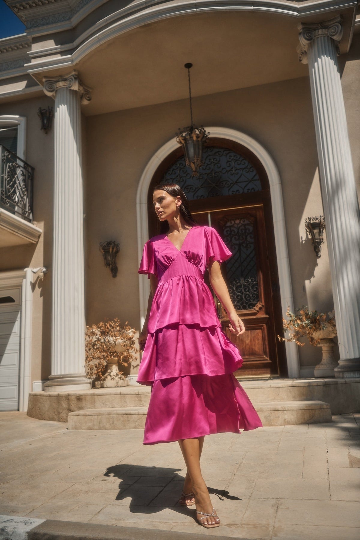Mendice Satin Midi Dress
