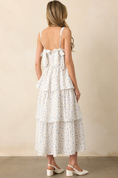 Giuliana Blue Floral Maxi Dress