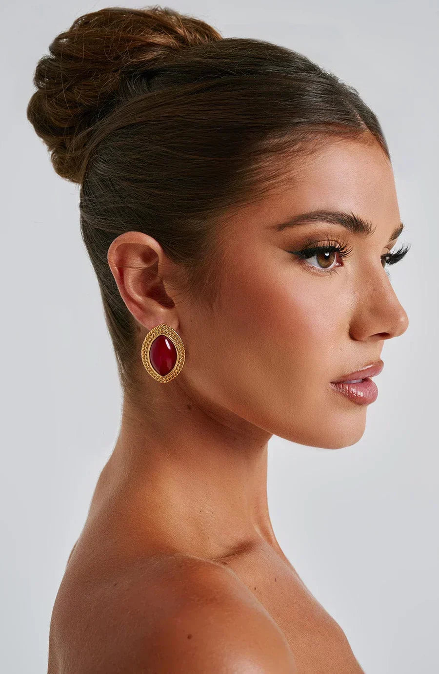 Jamy Textured Ellipse Earrings