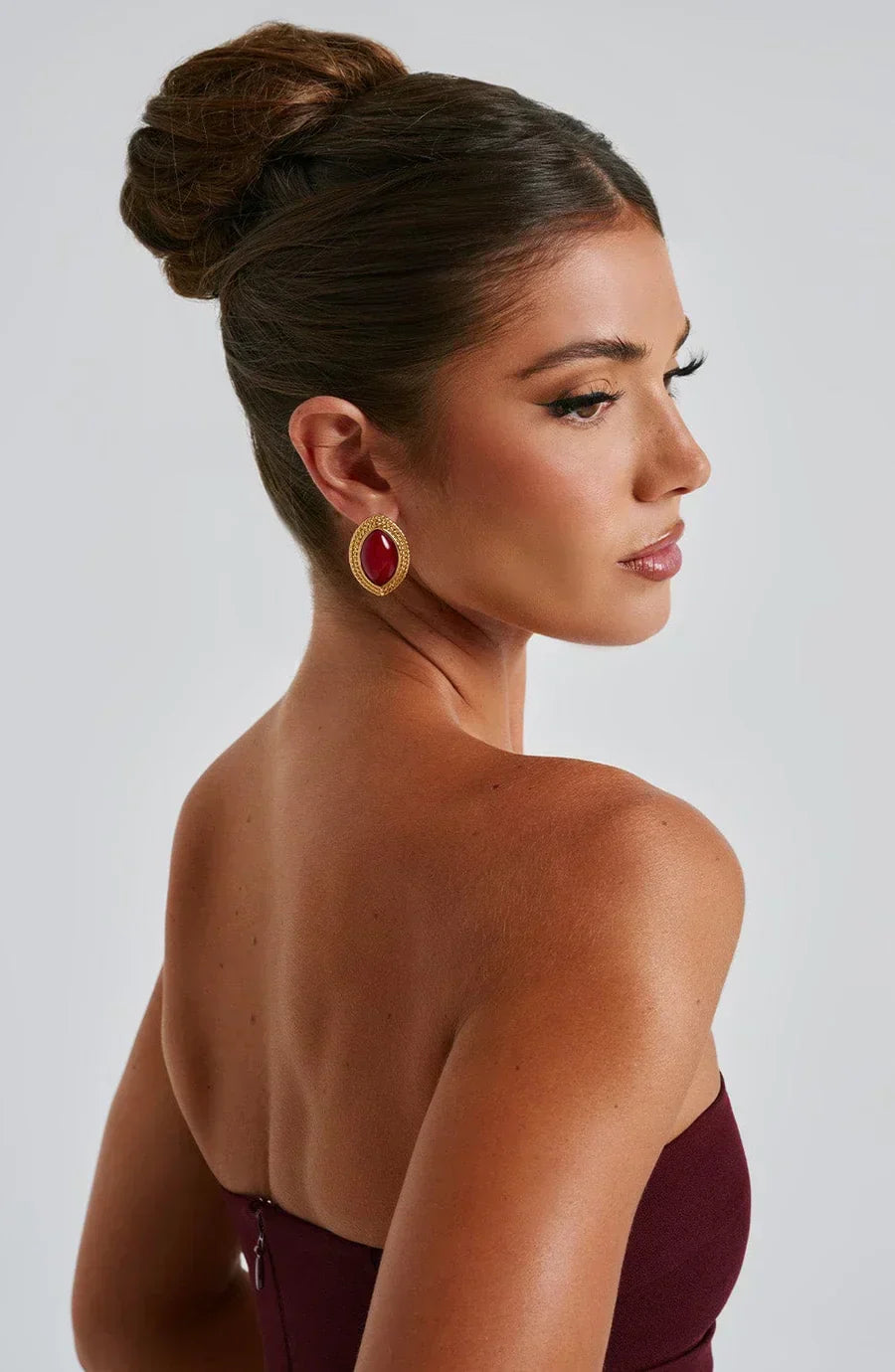 Jamy Textured Ellipse Earrings
