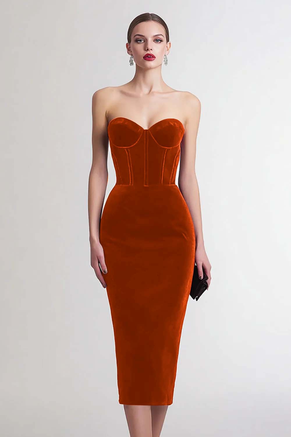 Marit Velvet Dress with Corset Bodice and Sweetheart Neck
