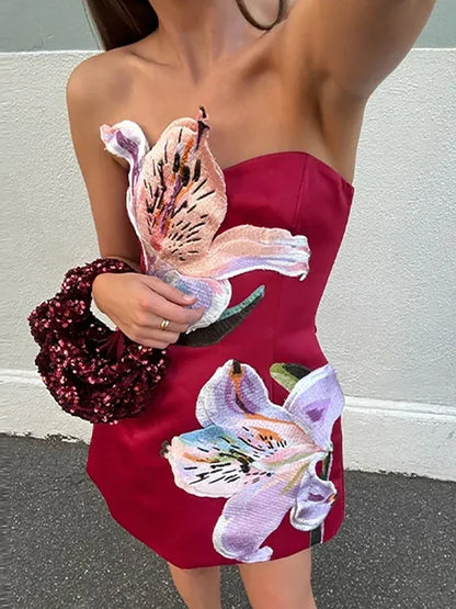 Bonnie Floral Hollowout Cocktail Dress