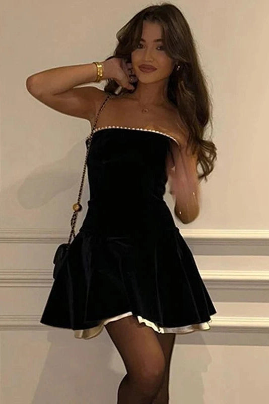 Lili Lace-Up Off-Shoulder Mini Dress