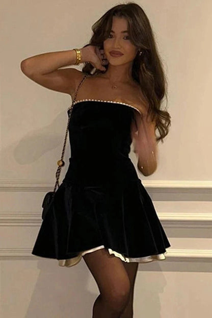 Lili Lace-Up Off-Shoulder Mini Dress