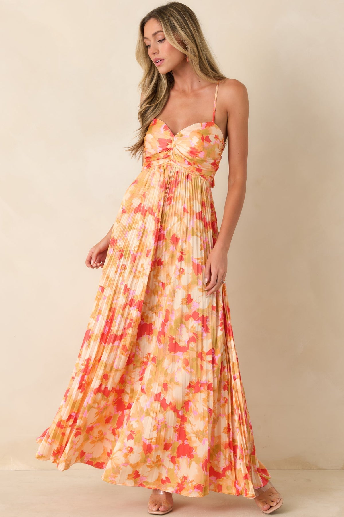 Heidi Painted Satin Maxi Dress