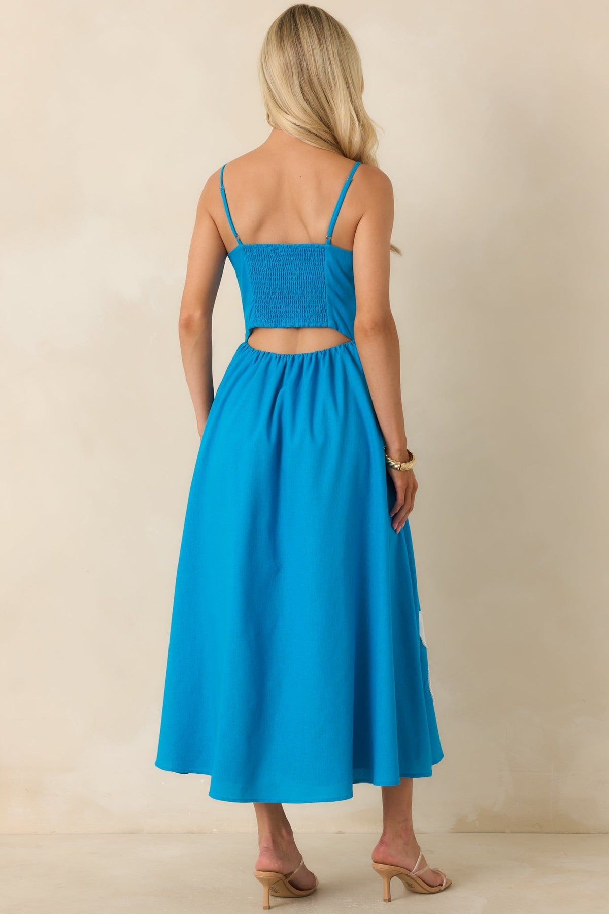 Laetitia Floral Midi Dress in Blossom Blue