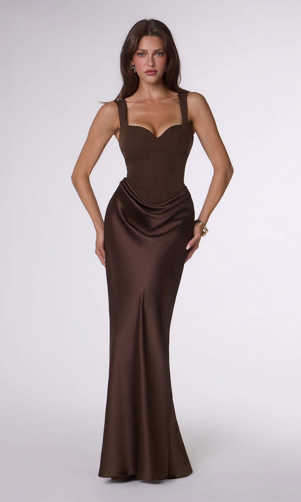 Lea Formal Dress with Sweetheart Neck and Lace Up Back