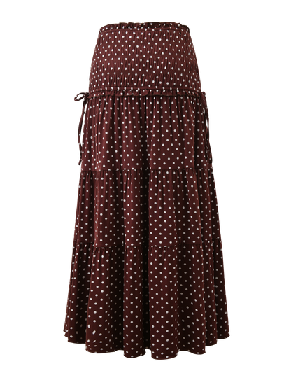 Anais Skirt with Polka Dots and Tiered Ruffles