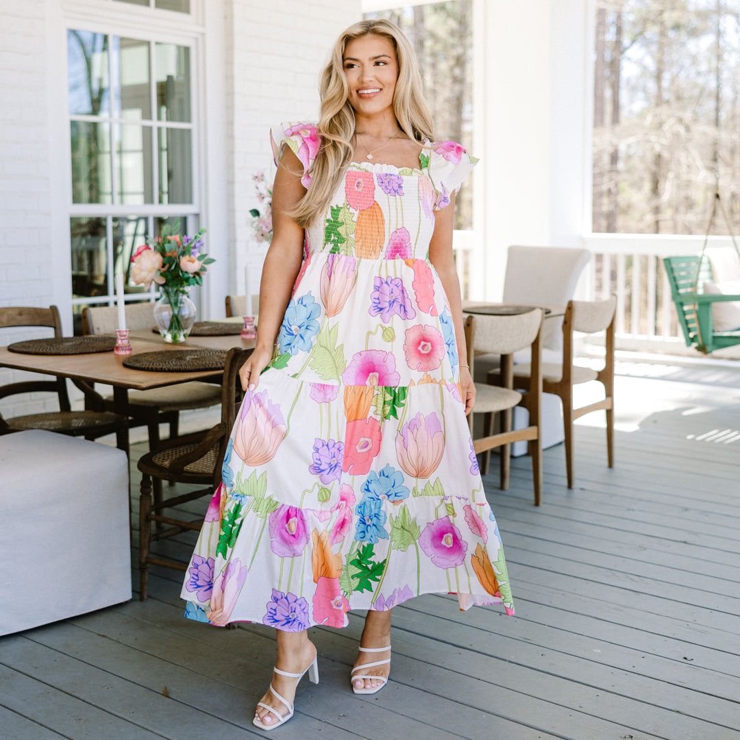 Arabelle Wildflower Maxi Dress in Sage