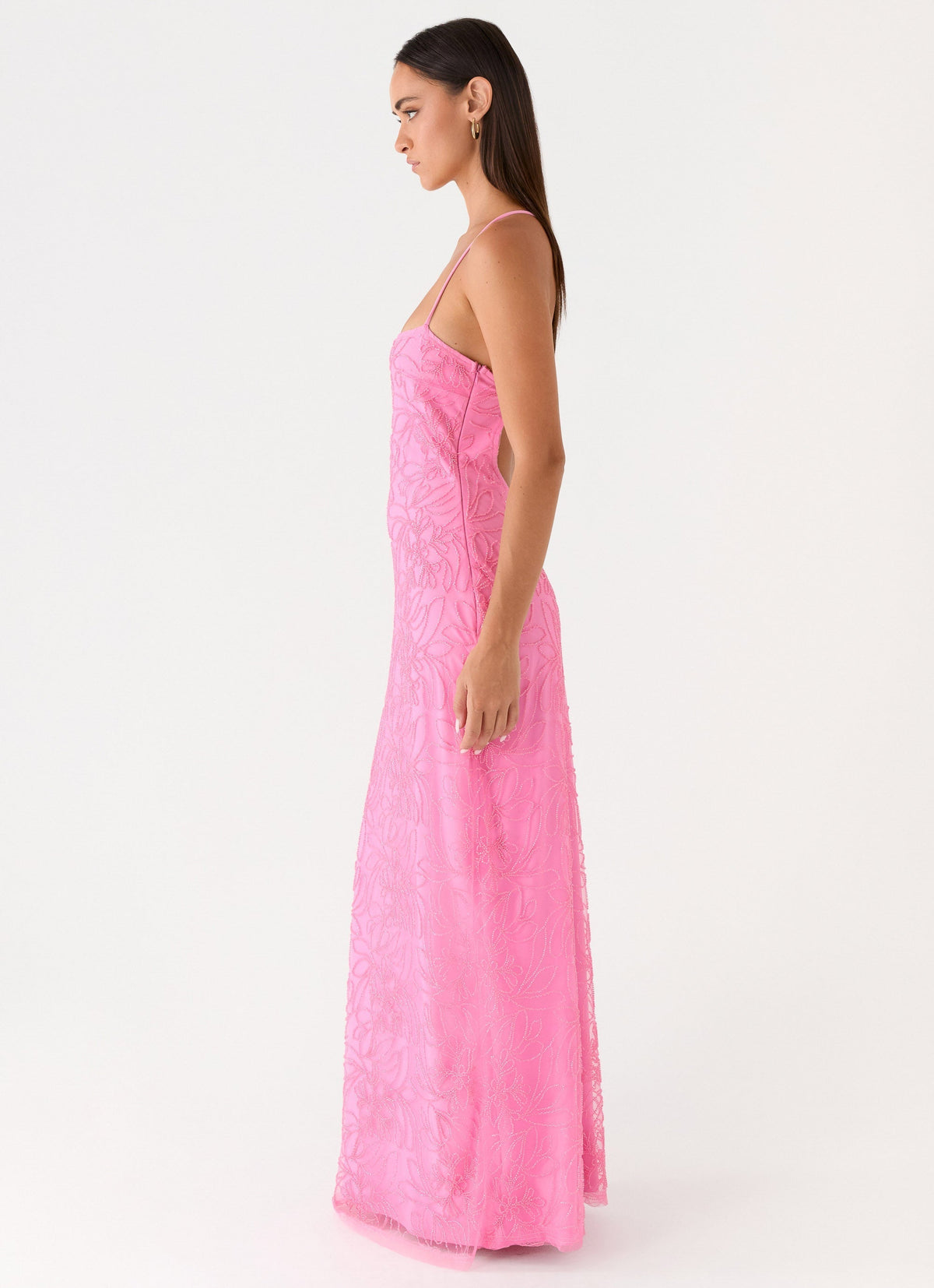 Wonyoung Beaded Maxi Dress in Blush