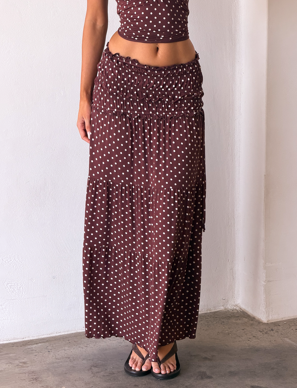 Anais Skirt with Polka Dots and Tiered Ruffles
