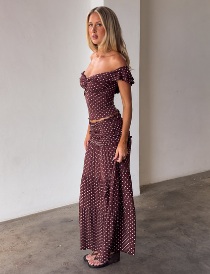 Anais Skirt with Polka Dots and Tiered Ruffles