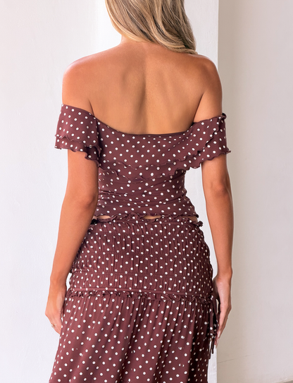 Anais Skirt with Polka Dots and Tiered Ruffles