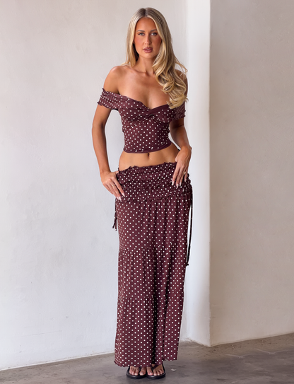 Anais Skirt with Polka Dots and Tiered Ruffles